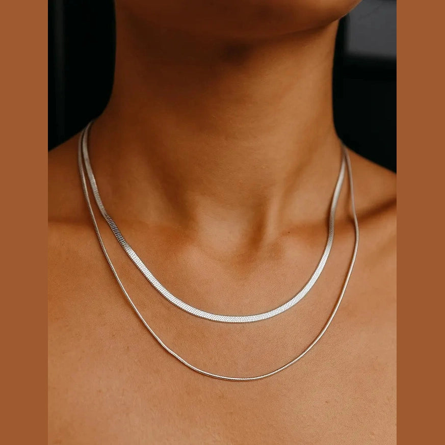 Gold-Plated Layered Necklace Set for Women